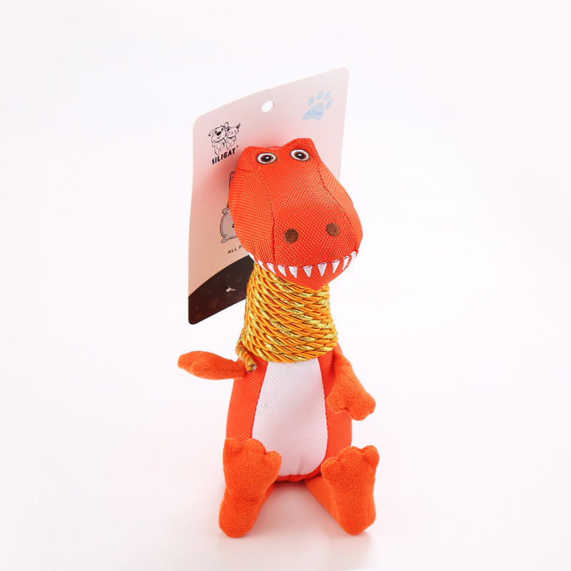 Stimulating Dinosaur Dog Toy with Sound and Chew Features