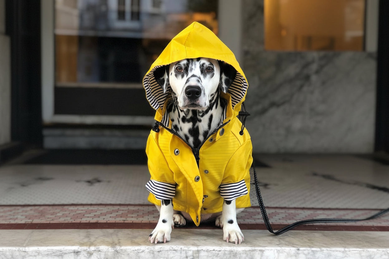 Classic Retro Windproof Padded Dog Raincoat