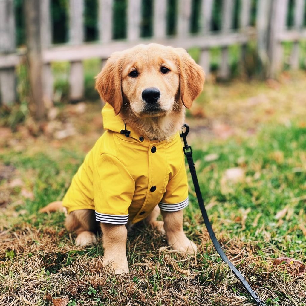 Classic Retro Windproof Padded Dog Raincoat