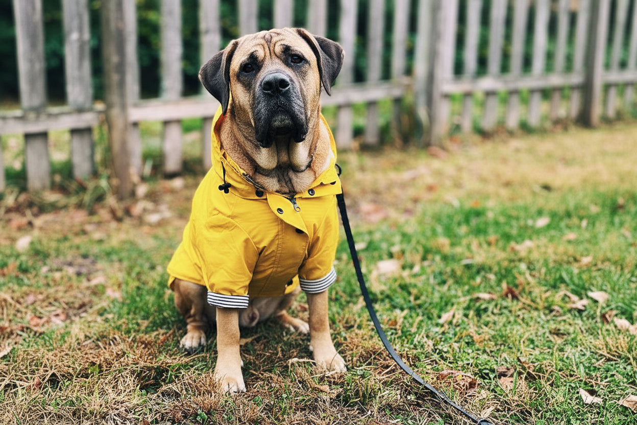 Classic Retro Windproof Padded Dog Raincoat