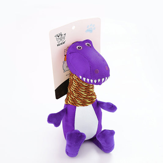 Stimulating Dinosaur Dog Toy with Sound and Chew Features