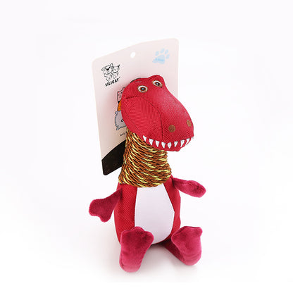 Stimulating Dinosaur Dog Toy with Sound and Chew Features